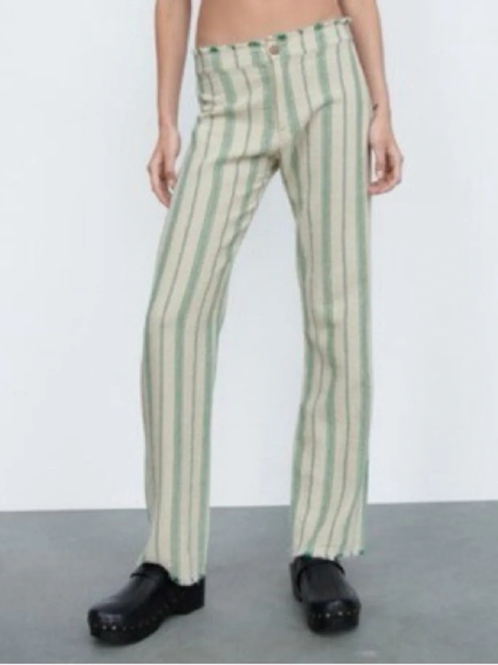 ZARA Boho Linen Beth‎ Stripe Pants